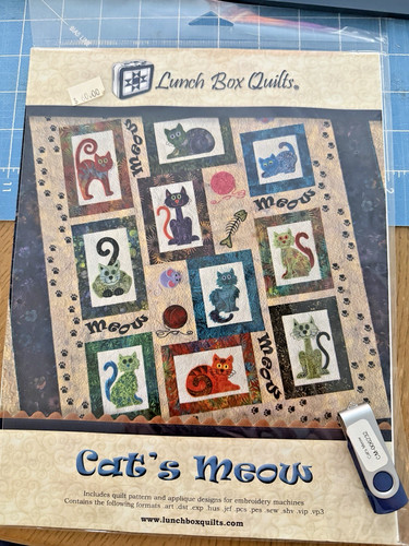 Lunch box quilts pattern cat - box,
